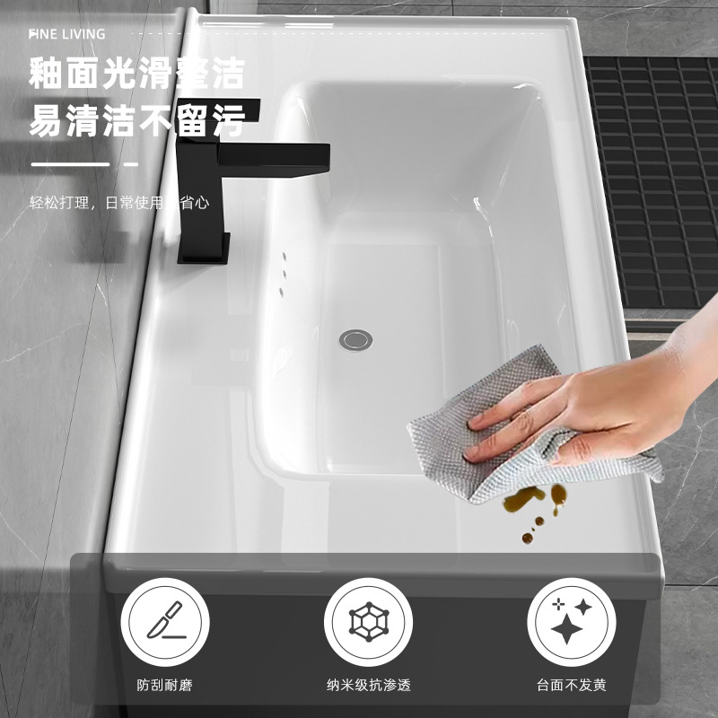 gabinete de baño de aluminio espacio a prueba de humedad combinación simple lavabo cerámica integral lavabo lavabo lavabo