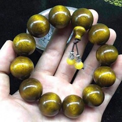 古い材料の金糸の楠木の手は陰の沈木の水の波紋の文を刺して珠の手の串の2.0男の女性の文を遊んでブレスレットを遊びます。