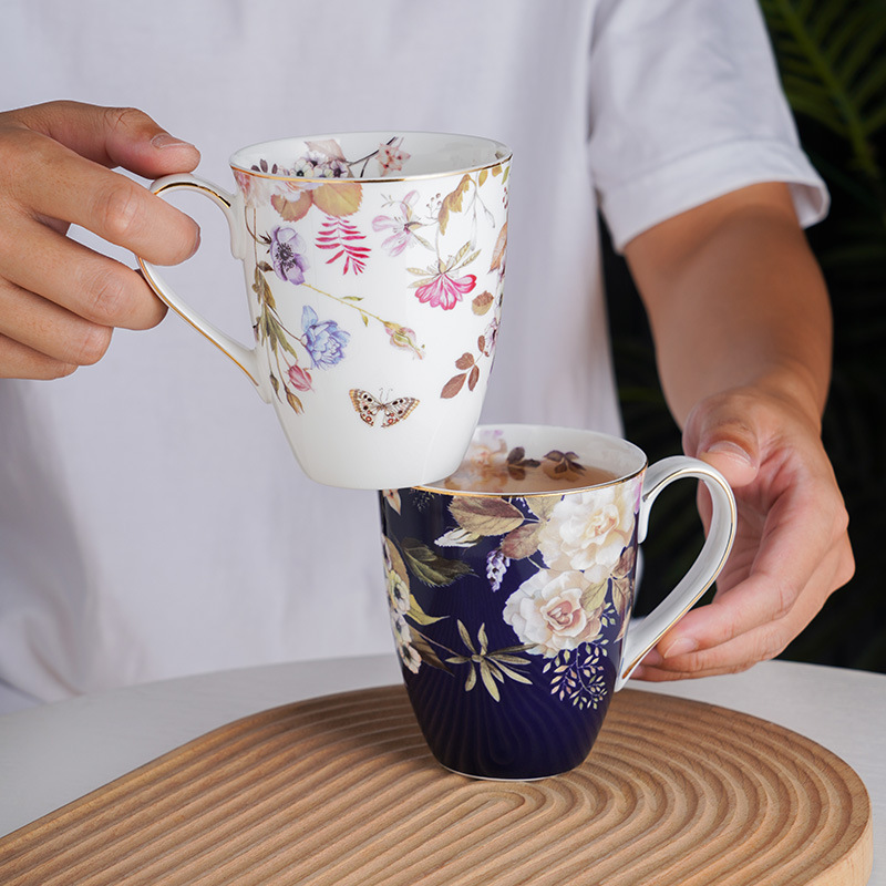 European Style Pastoral Style Office Cup Couple Cup suit High Color Value Afternoon Tea Cup Phnom Penh Black Tea Cup Afternoon Tea Cup
