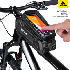 WILD MAN Off-Road Mountain Bike Backpack Front Rack Bag Cross-Border EVA Hard Shell Phone Upper Pipe Rack Bike Bag