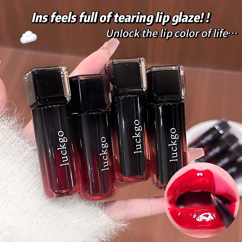 Cross-Border Luckgo Peel-Off Lip Glaze, Waterproof, Sweat-Proof, Long-Lasting Matte Korean-Style Peel-Off Lip Glaze, Student Party Makeup