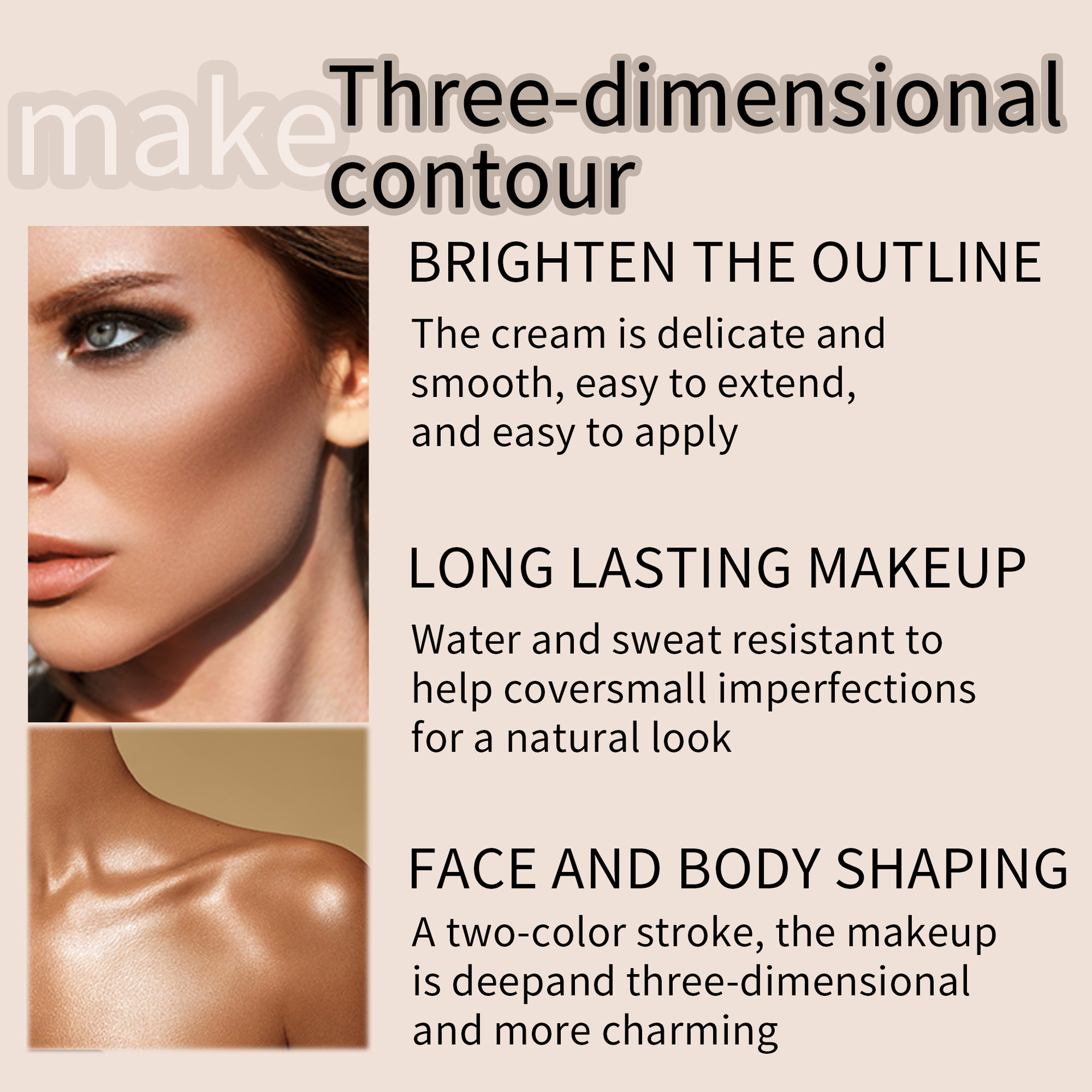 SHCOETY Double-head Contouring Stick, High-gloss stick set, matte three-dimensional Contouring, Nose shadow brightening, Sleeping Pen, Cross-border undefined