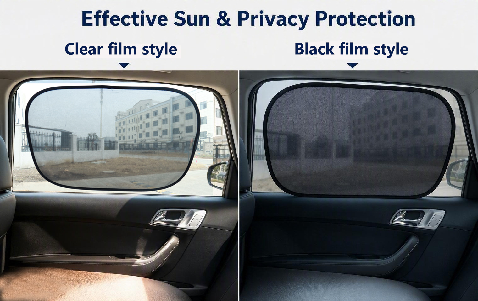 New PVC mesh electrostatic sunshade for side windows, full-glazed anti-glare adhesive car sunshade