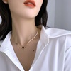 Necklace stainless steel, chain for key bag , pendant, internet celebrity, Korean style, simple and elegant design