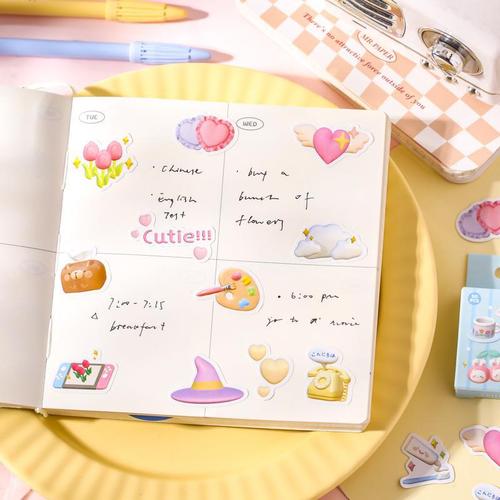 Mr. Paper boxed stickers, marshmallow series, cute cartoon small pattern sealing stickers, hand account decoration collage