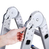 Внутренняя и наружная отделка порошкообразной порошковая лестница домохозяйственная алюминиевая сплава двусторонняя многофункциональная инженерная складная лестница производитель оптом