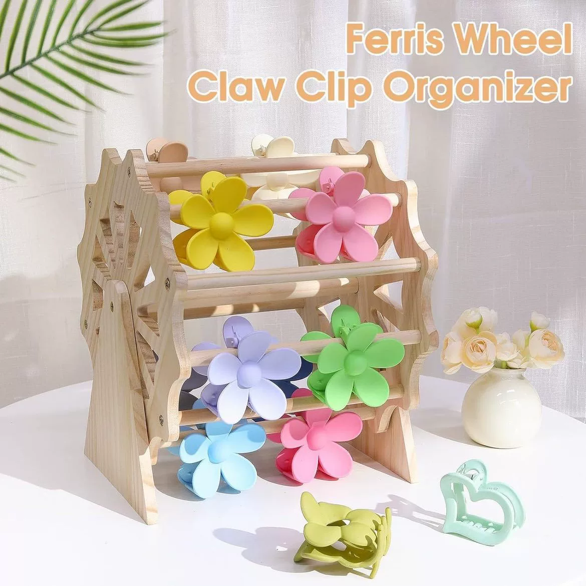 Деревянная маленькая заколка-зажим с поворотом на 360 градусов, подставка для хранения заколок, держатель для заколок-«акулы», подставка для демонстрации заколок