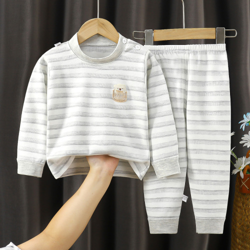 Baby autumn clothing set, boys and children's autumn clothing and autumn trousers, colorful cotton infant underwear, pure cotton, girls' home clothes, spring, autumn and winter