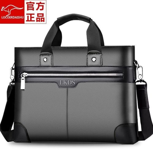  New Men's Leather Briefcase, European and American Style Business Handbag, Unisex Shoulder Bag, Crossbody Bag, Casual Laptop Bag