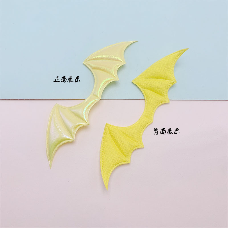Tela de un solo lado alas de murciélago colorido DIY accesorios de la joyería ropa horquilla juguete diadema sombrero material decorativo