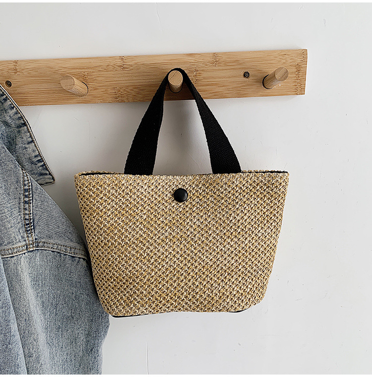 Bolso de paja para mujer 2021 nuevo verano nuevo bolso de playa de vacaciones Bolso tejido de ratán para mujer Bolso retro europeo y americano