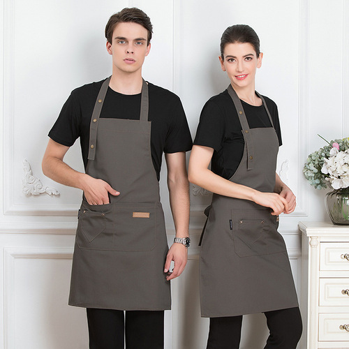 Dessert shop coffee shop waitress work uniforms restaurant Nail salon halter neck apron for women and men milk tea cake shop work clothes