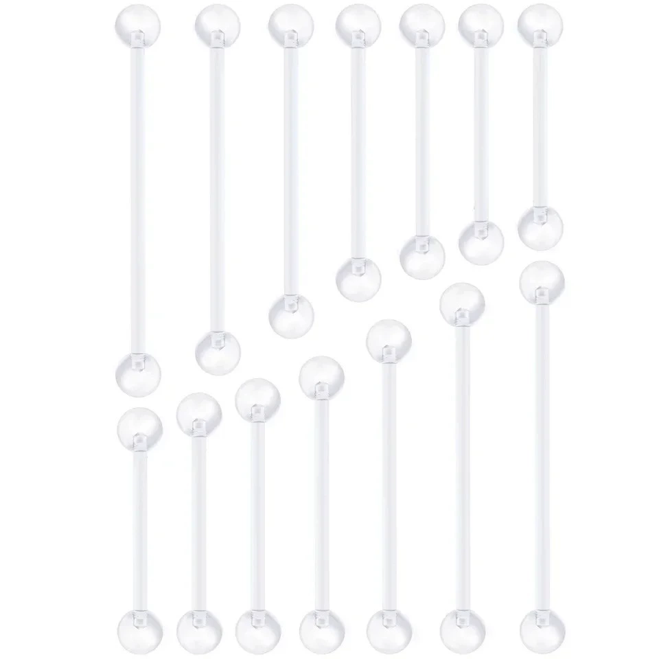 Plastic earrings, belly button piercing for nipples, 14 pieces
