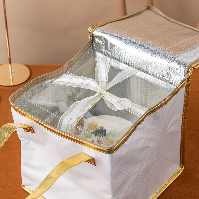 Birthday Cake Cooler bag 4/6/8/10 white portable thickening Take-out food Dedicated Cooler Bags aluminum foil Cooler Bag