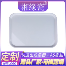 湘缘瓷定制长方形托盘茶水盘学校单位食堂塑料托盘商用密胺餐具
