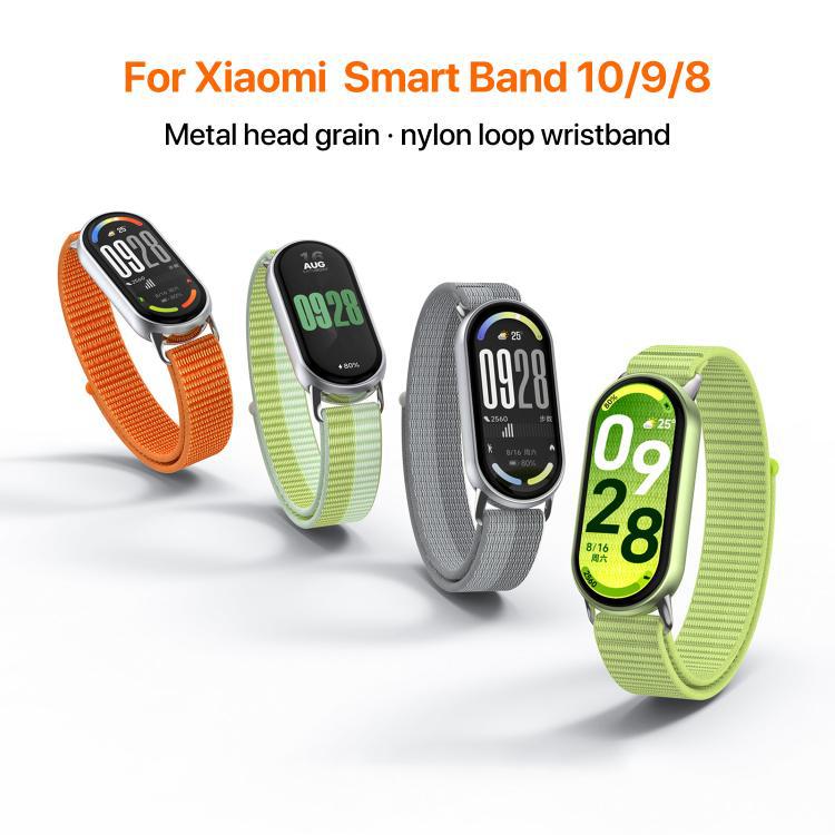 xDfind cabeza metálica de nylon trenzada correa de retorno para pulseras Xiaomi 10 / 9 / 8 / NFC