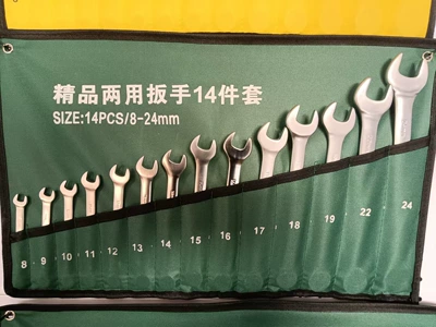 Set, 6-22 Piece Open-End Mühərrik tənzimləmə alətləri - matte-14-piece-set-green