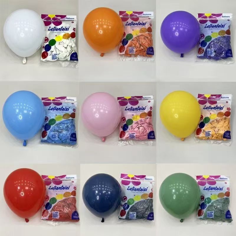 Lotte 10inch Round Balloons for Children's Birthday Parties, Wedding Decorations, Festival Celebrations, 100 Pieces