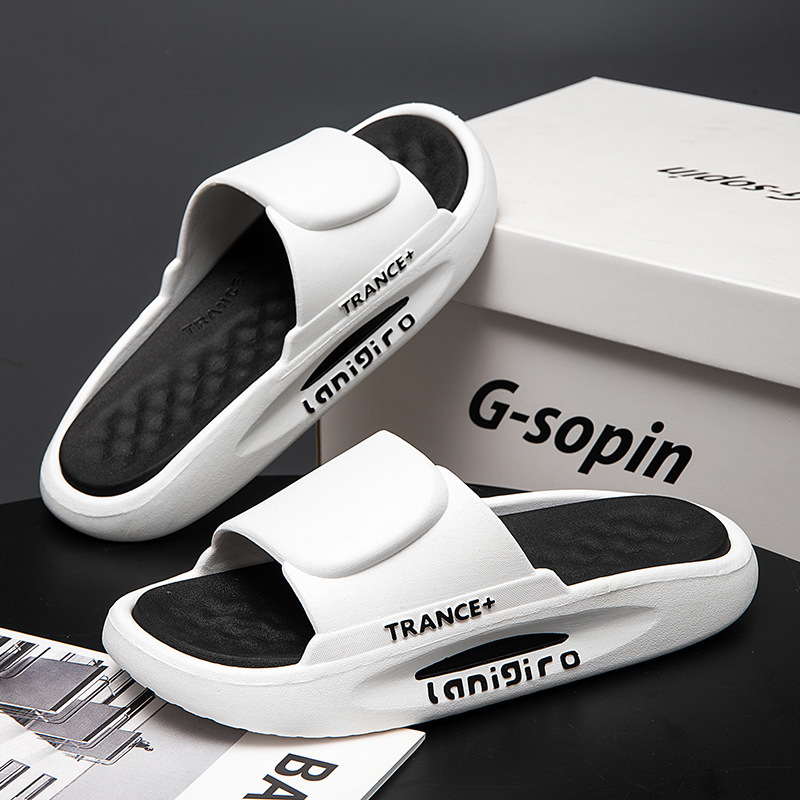 Stepping on excrement feeling slippers men's summer outdoor wear trend male students outdoor home thick bottom non-slip household sandals wholesale Stepping on excrement feeling slippers men's summer outdoor wear trend male students outdoor home thick bottom non-slip household sandals wholesale