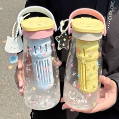 杯の学友の高ホウ素のシリコンのグラスの女子学生の高い顔の値の携帯のストローのコップの大容量は高温に耐えてコップを持ちます。