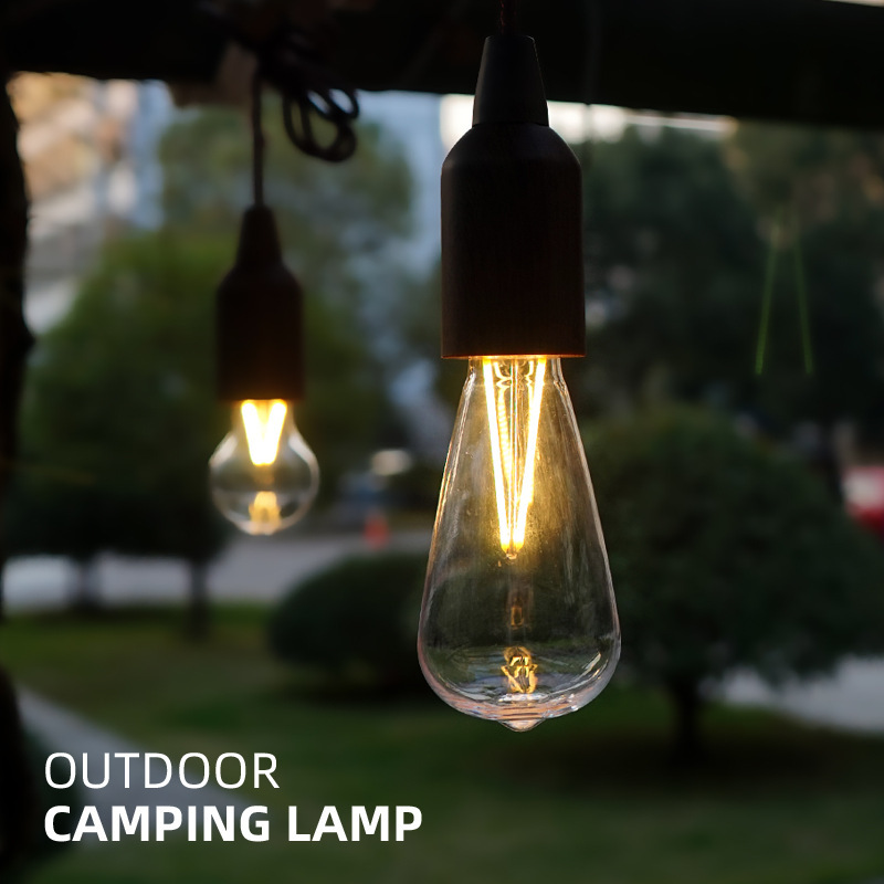 Outdoor Portable Camping Style Lamp Retro Lighting Led Pull Cord Lamp Tent Lamp Christmas Camping Style Atmosphere Lamp Decorative Chandelier