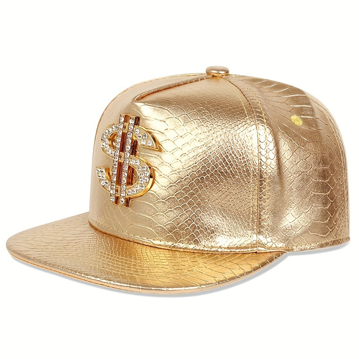 Nieuwe PU baseballpet met zonnescherm en metalen logo, geschikt voor festivals en feesten, hiphopstijl, groothandel, verstelbaar voor beide_voghion.com