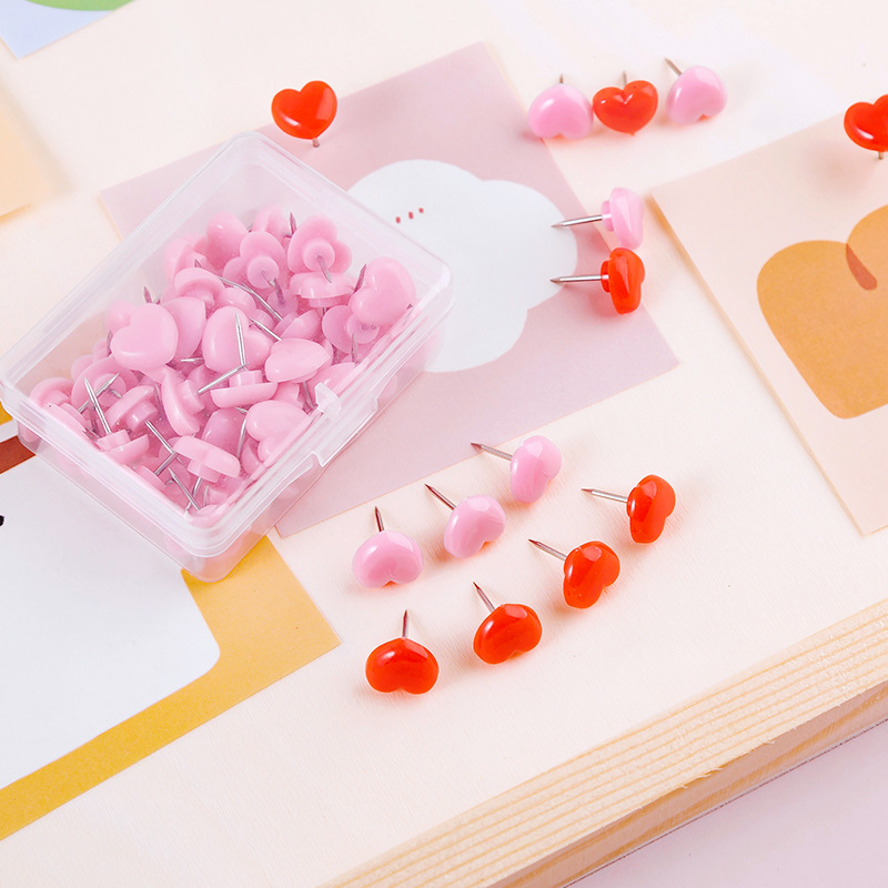 Explosiones transfronterizas ins rosa creativo corazón de corazón de melón pin de cabeza plana tablero de corcho foto mapa de pared pin en I