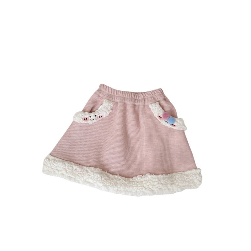 Niños estrella redonda falda de niña 2024 otoño y invierno ropa coreana de color sólido extranjero falda de cinturón para bebés con una falda corta gruesa de lana