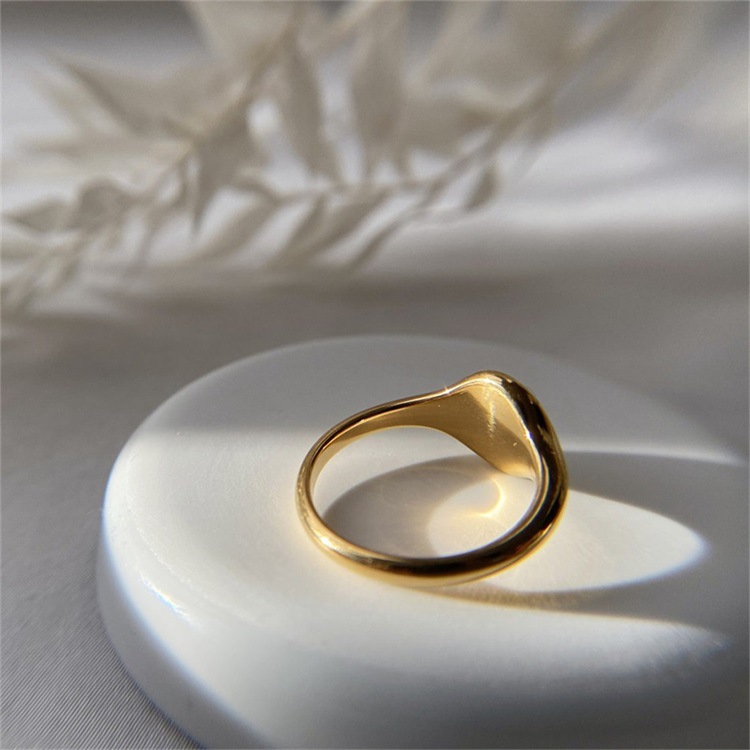 Women'S Gender Fashion Style Waterproof Non Tarnish Craft PVD Coated 14K Gold Real Gold Plated Geometric Stainless Steel Fashion Waterproof Non Tarnish Rings