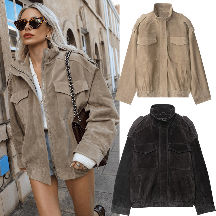 Cross-Border Foreign Trade Autumn New European and American Style Women's Casual Loose Design Long-Sleeved Jacket