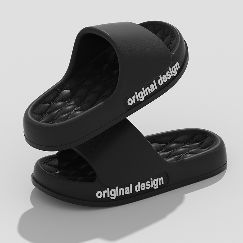 Nordic minimalist cool slippers for women in summer, couples stay at home with soft and thick soles that feel like stepping on feces. Non slip slipper_voghion.com