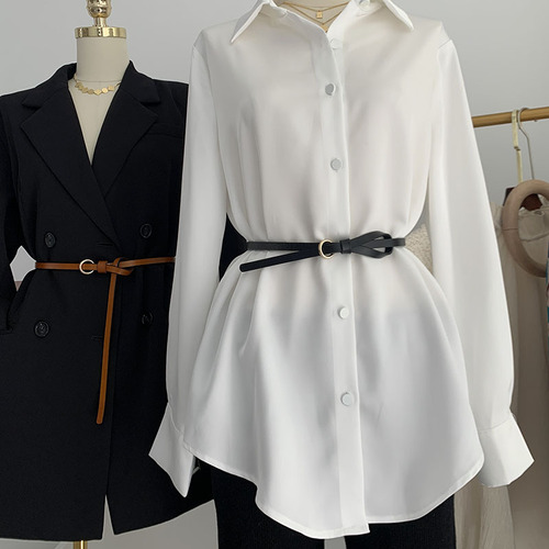 Women's thin leather belt, simple and versatile decorative dress, fashionable black with sweater, jacket, shirt and belt