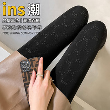 S468 网红双G字母打底裤冬季新款加绒加厚仿锦纶连裤袜显瘦光腿裤