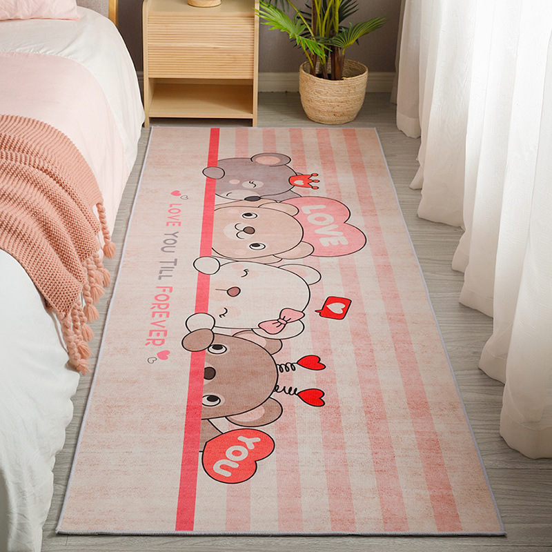 印花床邊地毯床邊臥室 長條地毯地墊