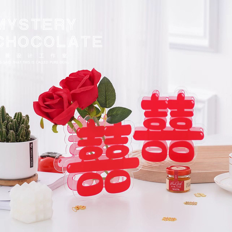 Caja de regalo de amor portátil de espejo personalizado al por mayor flores CD caja de flores de acrílico transparente caja de regalo de tapa de cesta de flores