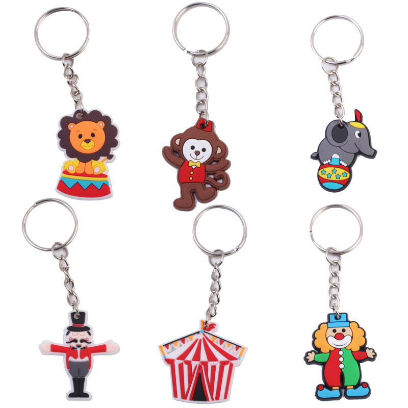 In-stock circus clown keychain monkey lion decoration Amazon AliExpress cross-border gift keychain
