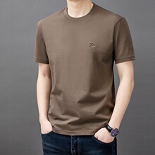 主推款品牌短袖T恤男士圆领2026夏季半袖体恤衫纯色百搭上衣