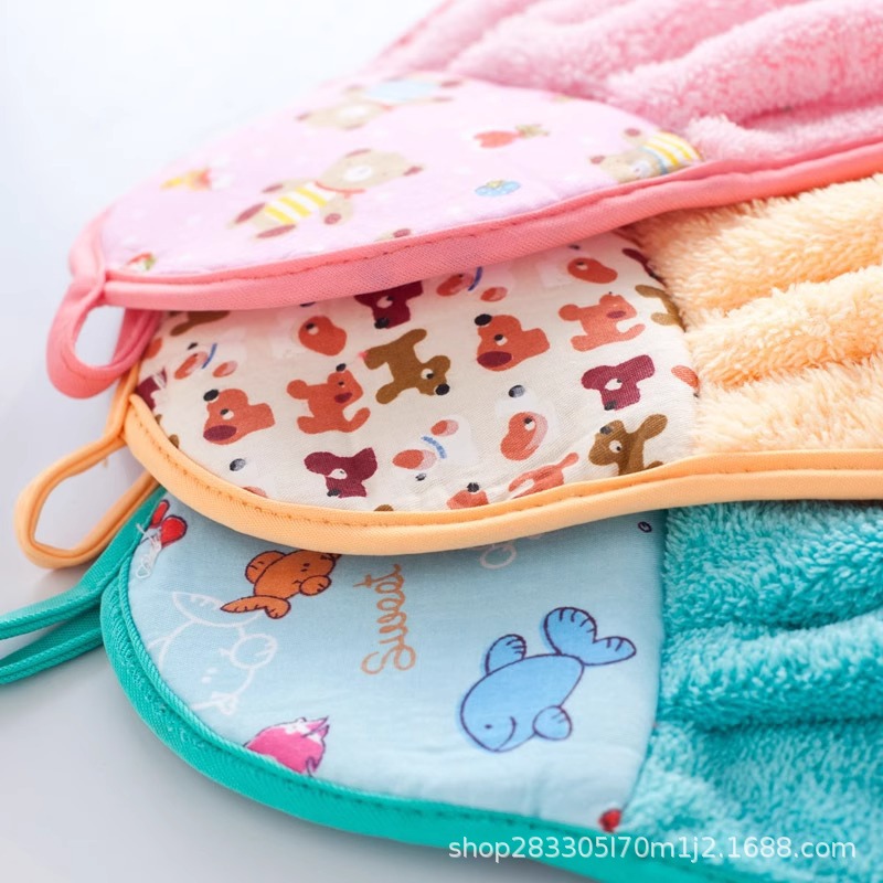 Toalla de mano colgante de dibujos animados lindo absorbente coreano paño de mano toalla de cocina de baño pañuelo para niños