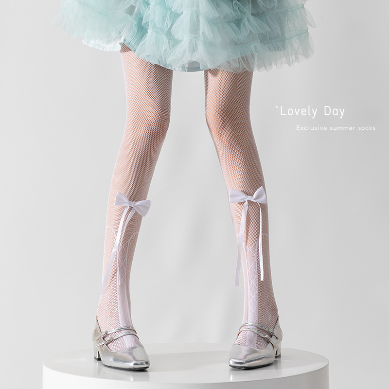 Calcetines de arco de primavera y verano delgadas lolita calcetines de base puros JK anti-hock jacquard red de pesca calcetines