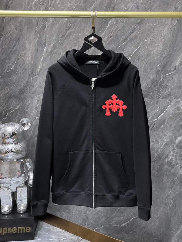 25ss正确版Chrome Hearts 克罗伈十字架连帽卫衣百搭潮流时尚批发|undefined