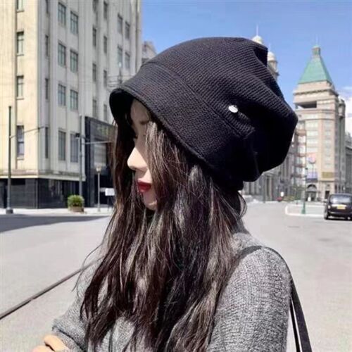New model facial highlight small knitting autumn and winter warm beanie hat, popular stack hat for women, casual versatile high-quality