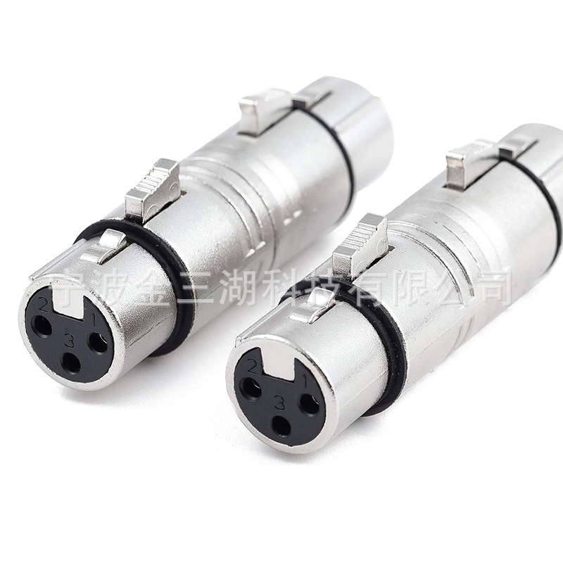 Foreign trade XLR carnong female adapter 3-core carnong female-to-female adapter adapter microphone tuning