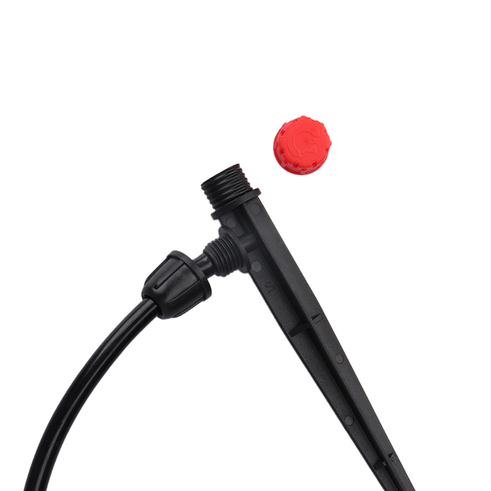 Pequeña capilla roja de ocho agujeros insertando boquilla de pulverización ajustable para riego automático de flores y riego de micro boquilla de riego por goteo de huerto con tubo capilar