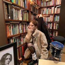 羊羔毛外套女秋冬季2025新款皮草奶茶啵啵慵懒外套仿皮草外套