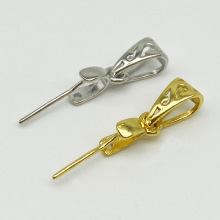 言晟S925纯银夹扣琥珀翡翠玉石佛光扣夹扣瓜子扣夹扣吊坠扣银扣