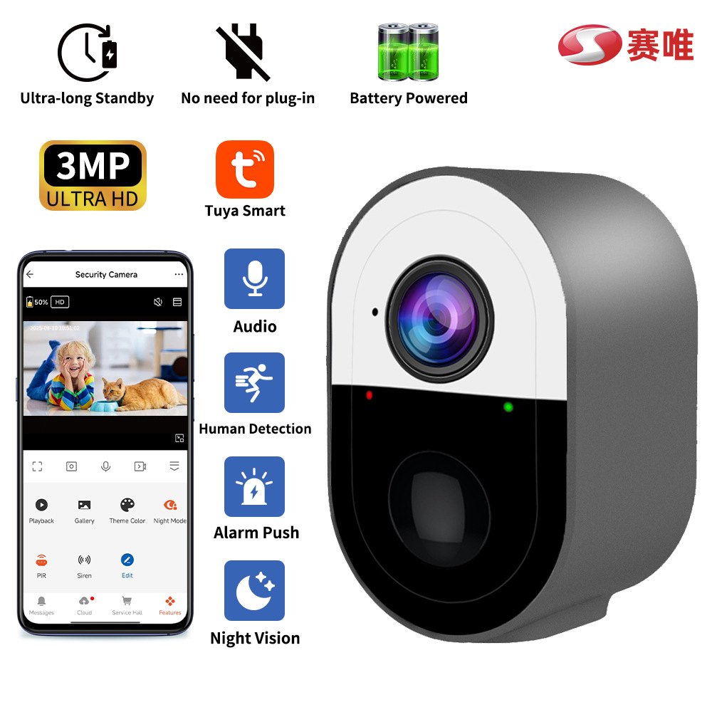 Long-lasting high-capacity battery with low-power camera