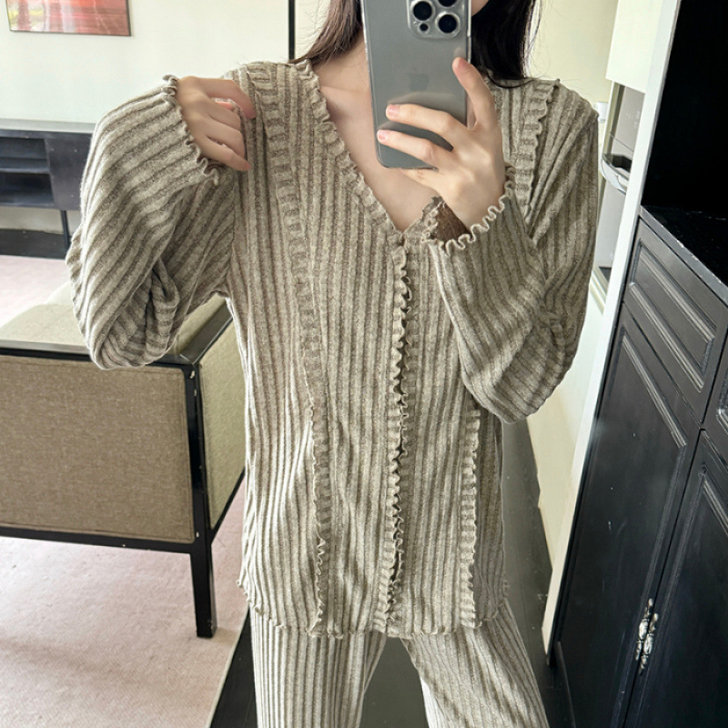 春秋睡衣女款新款秋季长袖长裤女士居家服可外穿高级感家居服套装|undefined