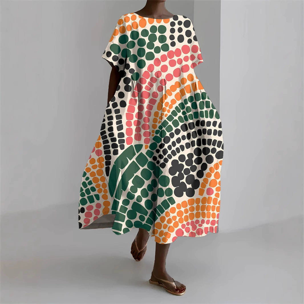 Внешняя торговля, трансграничная торговля, новинка 2025 года, европейская и американская 3D-печать Amazon, европейское и американское летнее городское повседневное свободное платье для женщин