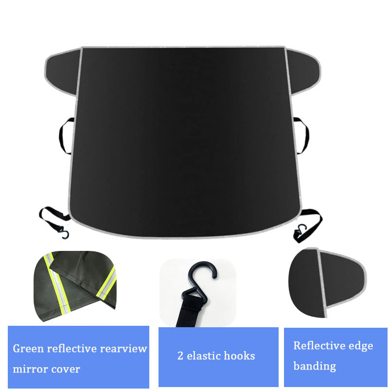 Car front windshield snow cover, cross-border outdoor winter 600D PVC-coated car snow cover, sunshade