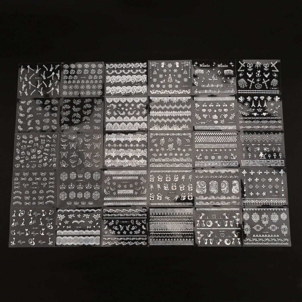 G18 실버 네일아트 스티커 1세트(30매)